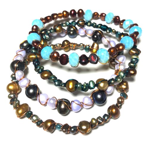 Kristal Wick's Color Inspiration - Hippie Dippie - , Contemporary Wire Jewelry, Coiling, Coiling Wire, Wire Coiling, Lashing, Wire Lashing, Wire Wrapping, Wrapping, Wire Wrapping Jewelry, , , Hippie Dippie Stackable Wire Bangles